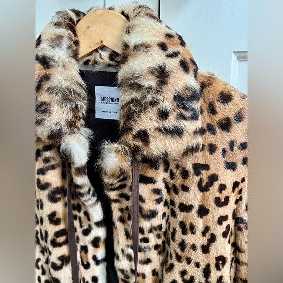 MOSCHINO Cheap and Chic leopard print rabbit fur jacket - Picture 6 of 16
